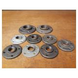 Lot of (9) 2" & 1" NPT Floor / Ceiling Pipe Mounts