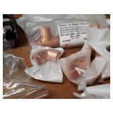 Lot of (30) NIBCO Copper Fittings (Cleaned for Oxygen Use) and Bin of Transformers