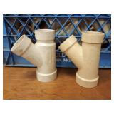 Lot of (25) 1-1/2" x 1-1/2" x 2" PVC DWV Wyes