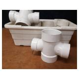 Lot of (6) 4" x  3" Double Sanitary Tees