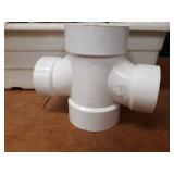 Lot of (6) 4" x  3" Double Sanitary Tees