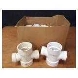 Lot of (8) 3" x  2" Double Sanitary Tees