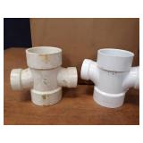 Lot of (8) 3" x  2" Double Sanitary Tees