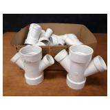 Lot of (7) 3" x  1-1/2" PVC DWV Double Wyes & (1) 3" x 2" Double Wye
