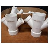 Lot of (7) 3" x  1-1/2" PVC DWV Double Wyes & (1) 3" x 2" Double Wye