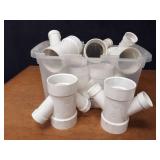 Lot of (9) 4" x 2" PVC DWV Double Wyes