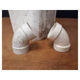 Lot of (25) 2" 60° PVC DWV Pipe Elbows