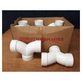 Lot of (8) 3" Double 90° PVC DWV Fittings