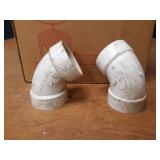 Lot of (25) 2" 60° PVC DWV Pipe Elbows
