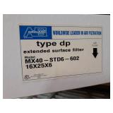 Lot of (2) Airguard type dp Air Filter 16" x 25" x 6" MERV 8