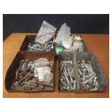Lot of (4) Steel Bolt Bins w/ Bolts and More - Bolts seem to be mostly 1/2" & 3/4"