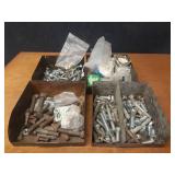 Lot of (4) Steel Bolt Bins w/ Bolts and More - Bolts seem to be mostly 1/2" & 3/4"