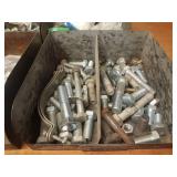 Lot of (4) Steel Bolt Bins w/ Bolts and More - Bolts seem to be mostly 1/2" & 3/4"