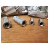 Large Lot of Threaded Rod Couplers - 1/2" x 1/2" & 1/4" x 3/8"
