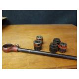 RIDGID Pipe Threader and (5) Dies