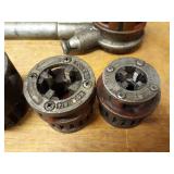 Toledo No 11 Threader w/ (5) RIDGID & Toledo Dies 1-1/4", (2) 1", 3/4" & 3/8"