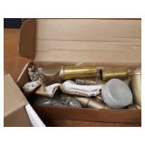 Brass Pipes, Faucet Parts and 5/8" Threaded Rods (12 @ about 13" Each)