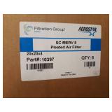 New Sealed Case of (6) Air Filters 20" x 20" x 4" - MERV 8