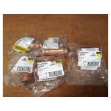 VIEGA ProPress Copper Fittings - (4) 1-1/2" x 1-1/4" x 1" Tees & (1) 2" x 2" x 1/2" Tee