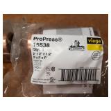 VIEGA ProPress Copper Fittings - (4) 1-1/2" x 1-1/4" x 1" Tees & (1) 2" x 2" x 1/2" Tee