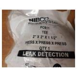 NIBCO PressSystem Copper Fittings - (2) 2" x  2" x 1-1/2", (2) 2" x 2" x 1", (1) 2" x 1-1/2" x 1-1/2", (4) 1-1/2" x 1-1/4" x 1-1/4", (1) 1-1/2" x 1-1/4" x 1" Reducing Tees