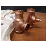 NIBCO PressSystem Copper Fittings - (4) 2" x  1-1/2" x 3/4", (1) 2" x 2" x 1/2", (1) 2" x 1-1/2" x 1-1/2", (1) 2" x 2" x 3/4", (1) 2" x 1-1/4" x 1-1/4" Reducing Tees