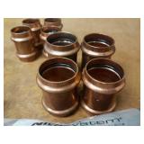 Lot of (20) VIEGA & NIBCO ProPress Copper Couplers - From 1-1/4" to 1/2"