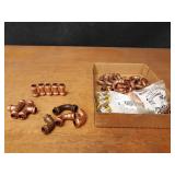 NIBCO & VIEGA PressSystem Copper Fittings - (31) 1/2" 90° Street Elbows (FTG x Press), (4) 1/2" 90° Elbows, (5) 1/2" Couplers, (2) 1/2" Tees
