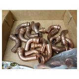 NIBCO & VIEGA PressSystem Copper Fittings - (31) 1/2" 90° Street Elbows (FTG x Press), (4) 1/2" 90° Elbows, (5) 1/2" Couplers, (2) 1/2" Tees