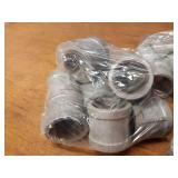 Lot of (41) Steel Pipe Fittings - (12) 1-1/2" Caps, (2) 1-1/2" Plugs, (27) 1-1/2" Couplers