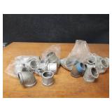 Lot of (23) Steel Pipe Fittings - (7) 2" Couplers, (5) 2" 45° Street Elbows, (5) 2" 90° Elbows, (6) 2" 45° Elbows