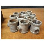 Lot of (36) Steel Pipe Reducer Tees - (11) 1-1/2" x 1/2" x 1-1/2", (9) 1-1/2" x 1-1/4" x 1-1/2", (9) 1-1/2" x 3/4" x 1-1/2", (7) 1-1/2" x 1" x 1-1/2"
