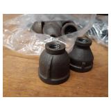 Lot of (61) Steel Pipe Fittings - (23) 1" 45° Street Elbows, (24) 1" Couplers, (14) 1-1/4" x 1/2" Reducing Couplers