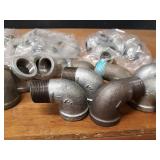 Lot of (48) Steel Pipe Fittings - (31) 1" 45° Elbows, (9) 1" 90° Elbows, (8) 1