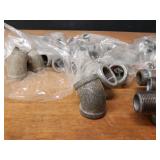 Lot of (48) Steel Pipe Fittings - (31) 1" 45° Elbows, (9) 1" 90° Elbows, (8) 1
