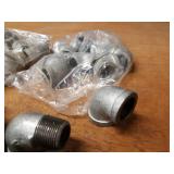 Lot of (48) Steel Pipe Fittings - (31) 1" 45° Elbows, (9) 1" 90° Elbows, (8) 1