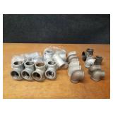 Lot of (26) Steel Pipe Fittings - (6) 1-1/2" 90° Elbows, (15) 1-1/2" Tees (2) 1-1/2" x 1" 90° Elbows and More