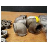 Lot of (35) Steel Pipe Fittings - (9) 1-1/4" x 3/4" x 1-1/4" Tees, (7) 1-1/2" x 1-1/4" 90° Elbows, (9) 1-1/4" 45° Street Elbows, (10) 1-1/4" Bushings