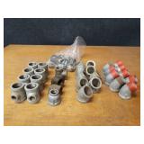 Lot of (38) Steel Pipe Fittings - (8) 1-1/4" x 1/2" x 1-1/4" Tees, (9) 1-1/4" 45° Elbows, (9) 1-1/4" 45° Street Elbows and More