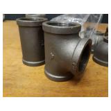 Lot of (18) Steel Pipe Fittings - (6) 2" Tees, (3) 2" x 3/4" Reducer, (3) 2" x 1-1/2" Reducer, (2) 2" x 1" Reducer, (4) 2" Reducing Tees