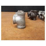 Lot of (47) Steel Pipe Fittings - 3/4" Elbows, Tees, Couplers and Bushings