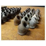 Lot of (57) Steel Pipe Fittings - 3/4" Elbows, Tees & Street Elbows