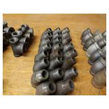 Lot of (57) Steel Pipe Fittings - 3/4" Elbows, Tees & Street Elbows