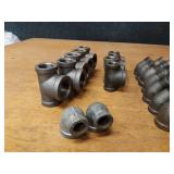 Lot of (57) Steel Pipe Fittings - 3/4" Elbows, Tees & Street Elbows