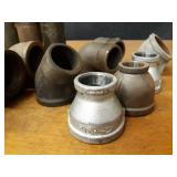 Lot of (19) Steel Pipe Fittings - (7) 2-1/2" 90° Elbows, (1) 2-1/2" 45° Street Elbow, (2) 2-1/2" 90° Street Elbows, (1) 2-1/2" 45° Elbow, (5) 2-1/2"  Nipples, (3) 2-1/2" Reducers