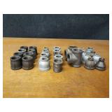 Lot of (32) Steel Pipe Fittings - 1-1/2" Reducers, Tees & Bushings