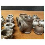 Lot of (32) Steel Pipe Fittings - 1-1/2" Reducers, Tees & Bushings