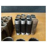 Lot of (78) 1-1/4" Steel Pipe Nipples - (6) 3", (2) 3-1/2", (9) 4", (22) 4-1/2", (19) 5", (12) 5-1/2", (6) 6", (2) 6-1/2"