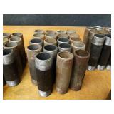 Lot of (78) 1-1/4" Steel Pipe Nipples - (6) 3", (2) 3-1/2", (9) 4", (22) 4-1/2", (19) 5", (12) 5-1/2", (6) 6", (2) 6-1/2"