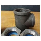 Lot of (11) Steel Pipe Fittings - (8) 3" x 2-1/2" Bushings, (1) 3" Tee, (1) 3" 90° Elbow, (1) 4" x 5-1/2" Nipple